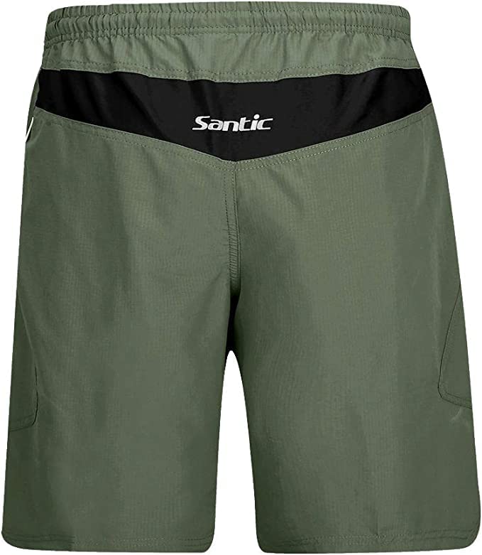 Santic Pantaloncini da Ciclismo da Uomo,MTB Ciclismo Corti 4D Imbottitura Corsa All'aperto Traspiranti, Mountain Bike,Arrampicata,Abbigliamento Bici Sciolti e Casual