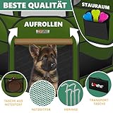 Lovpet® Welpenlaufstall Tierlaufstall Faltbar für Kleintiere Hunde, Katzen Inkl. Hundenapf und Fleece Decke Hundelaufstall Freigehege Oxfordgewebe Pop-up System Indoor & Outdoor, Khaki