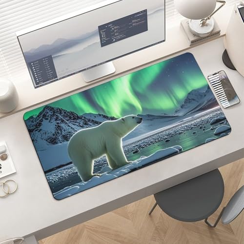 Protector para escritorio Polar Bears Northern Lights grande miniatura 6