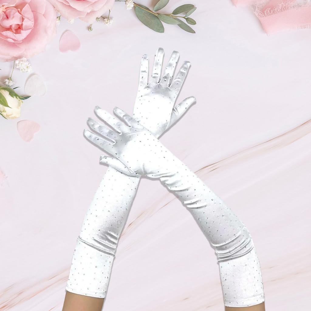 2lots Elegant Stretch Gloves Wedding Bridesmaids Mittens for Dancers