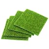 FineInno 4 Blätter Kunstrasen Rasenteppich Artificial Grass Rollrasen Synthetic Lawn Turf Carpet Moos Rasen Garten Landschaftsbau Bonsai Harz Dekoration 6x6inch (15x15cm) (6inch/15cm,4 Blätter)