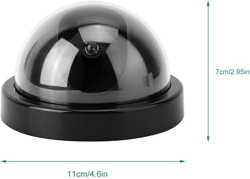 Miniatura 6 de 4pcs Dome Simulation Camera Fake CCTV Maniquí con luz LED intermitente para hogares y negocios alimentado por baterías AA de 2 pulgadas (negro)