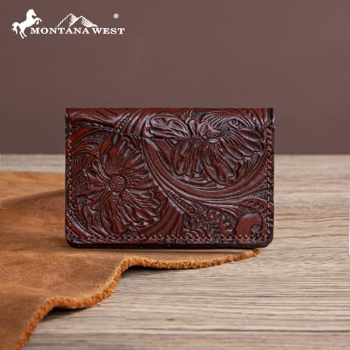 × Wrangler Leather Credit Card Holder for Men Women Porta Tarjetas De CréDito Card Case Wallet Western Mini Wallet Men'S Card & Id Cases, Brown4
