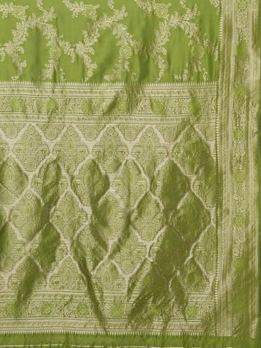 Image of AKHILAM Women's Kanjivaram Woven Soft Silk Saree With Blouse Piece
