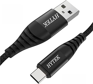 HYTEK USB Type C 3A Fast Charging & Data Cable [3.3ft/1m, Black] Flexible Premium Nylon Braided Compatible with Samsung Galaxy S8 S9 S10 S20 Note8 Note9 Note10 PS4 PS5 & Other USB C Devices.