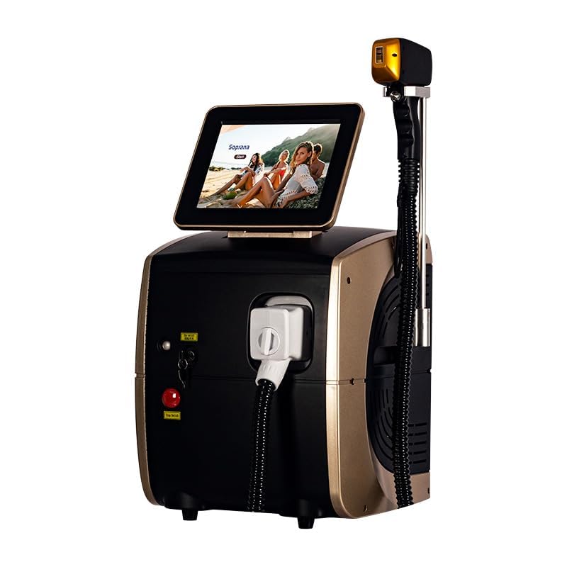 Professional Hair Removal Machine with LCD Display Screen Cooling System Black and Gold