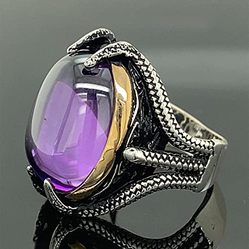 Amethyst Men's Ring,Silver Claw Ring,Mens Handmade Ring, Turkish Handmade Silver Men Ring, 925K Sterling Silver Ring #TOP2