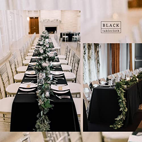 Mtreo 5 Pack Black Tablecloth 60 X102 Inch Polyester Table Clothes For 6 Foot Rectangle Tables Wrinkle Resistant Washable Polyester Table Cloth Table Cover For Wedding Party Buffet Dining Table #TOP5
