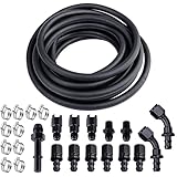 25FT 6AN Fuel Line Kit: 3/8" Fuel Hose NBR Fuel Line Hose Fits for LS EFI System with 14 pcs AN6 Swi
