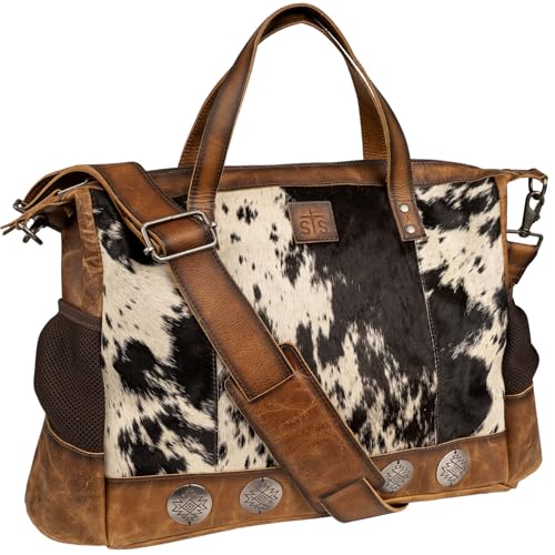 STS Ranchwear Women's Vaquero Amelia Spacious 16.5" W x 13" H Zip Closure Full Grain Leather Multi Bag/Backpack, Cowhide/Tan, Medium