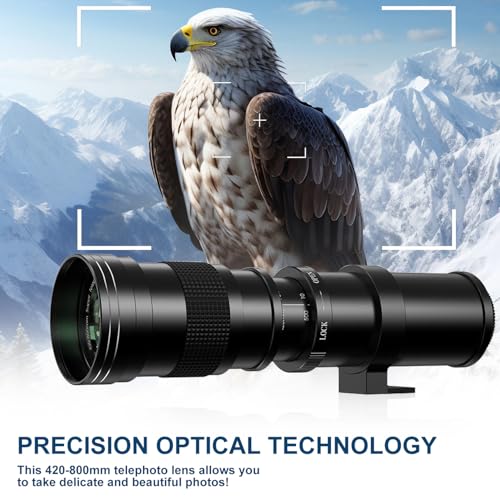 Image of 420-800mm F /8.3-16 Manual Telephoto Zoom Lens 67 mm Filters Compatible with Sony A7C A7R A7S A7II A6700 A6600 A6500 A6400 A6300 A7IV A7III A7RIII