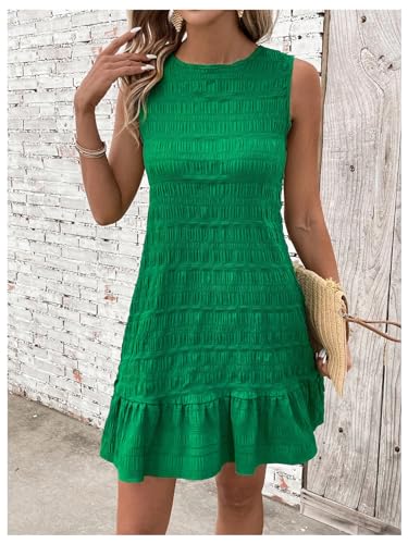 SOLY HUX Women's Tie Back Sleeveless Ruffle Hem Dress Summer Short Dresses2