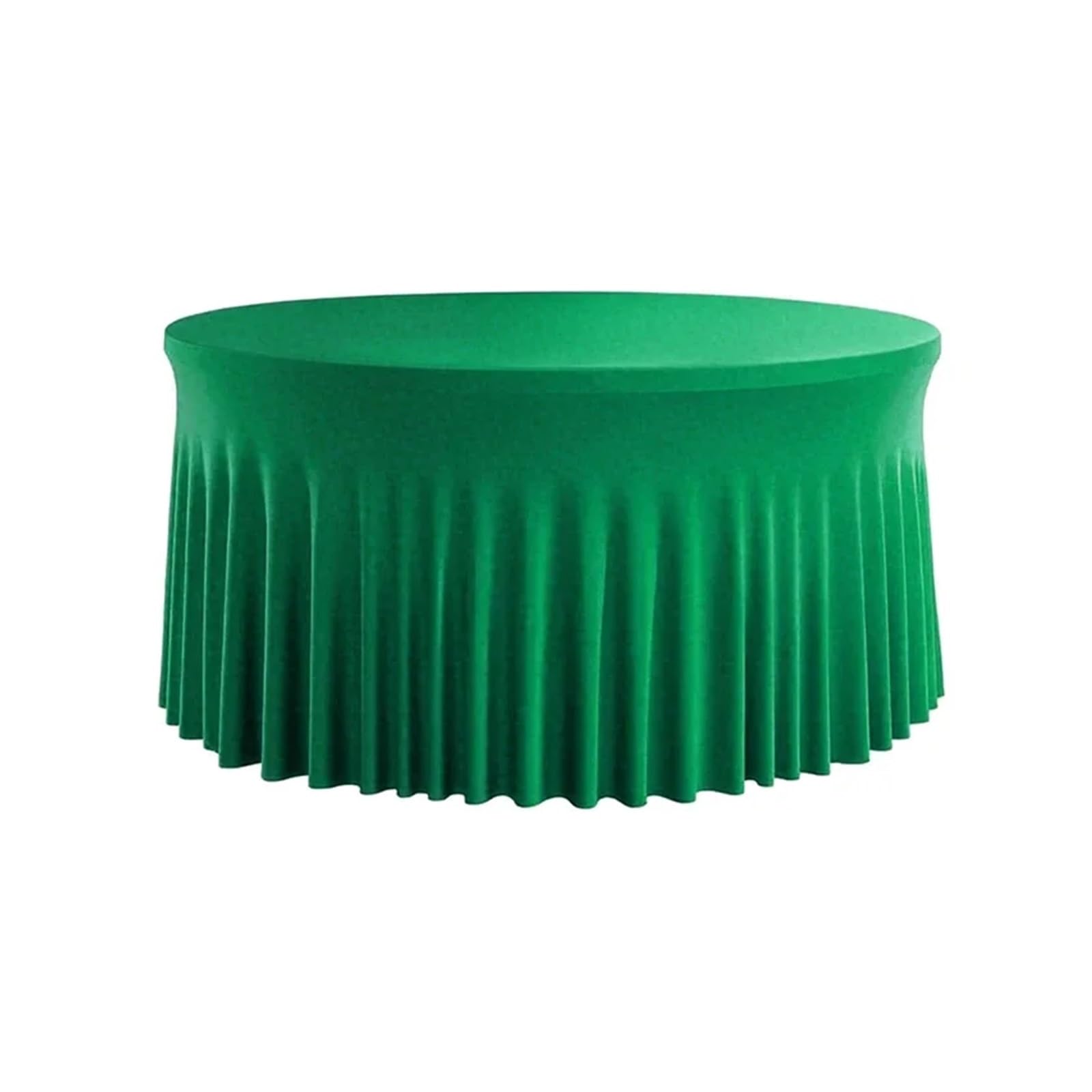 XUCZHAI Pleated Wave Spandex Round Tablecloth Elastic Skirted Cover for Banquet Wedding Stain-Resistant For Banquets, Wedding, Parties(Green,6FT 183.0CM ROUND)