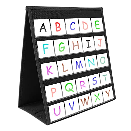 Eamay E-SSJ Desktop Pocket Chart, Tabletop Teaching Classroom Pocket Charts Double-Side And Self-Standing Pocket Chart thumb #1