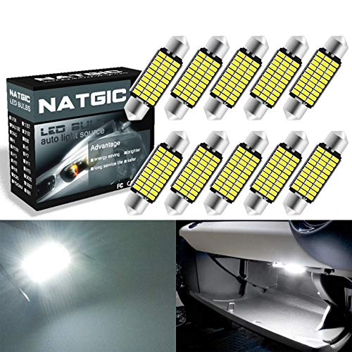 NGCAT Extremely Bright 10pcs 300Lumens 6000K 5630 LED Replacement Light CanBus Error Free Aluminum 1.53'' 39mm DE3175 DE3021 DE3022 6428 7065 for Car Interior Door Map Dome Lights Xenon White 12V