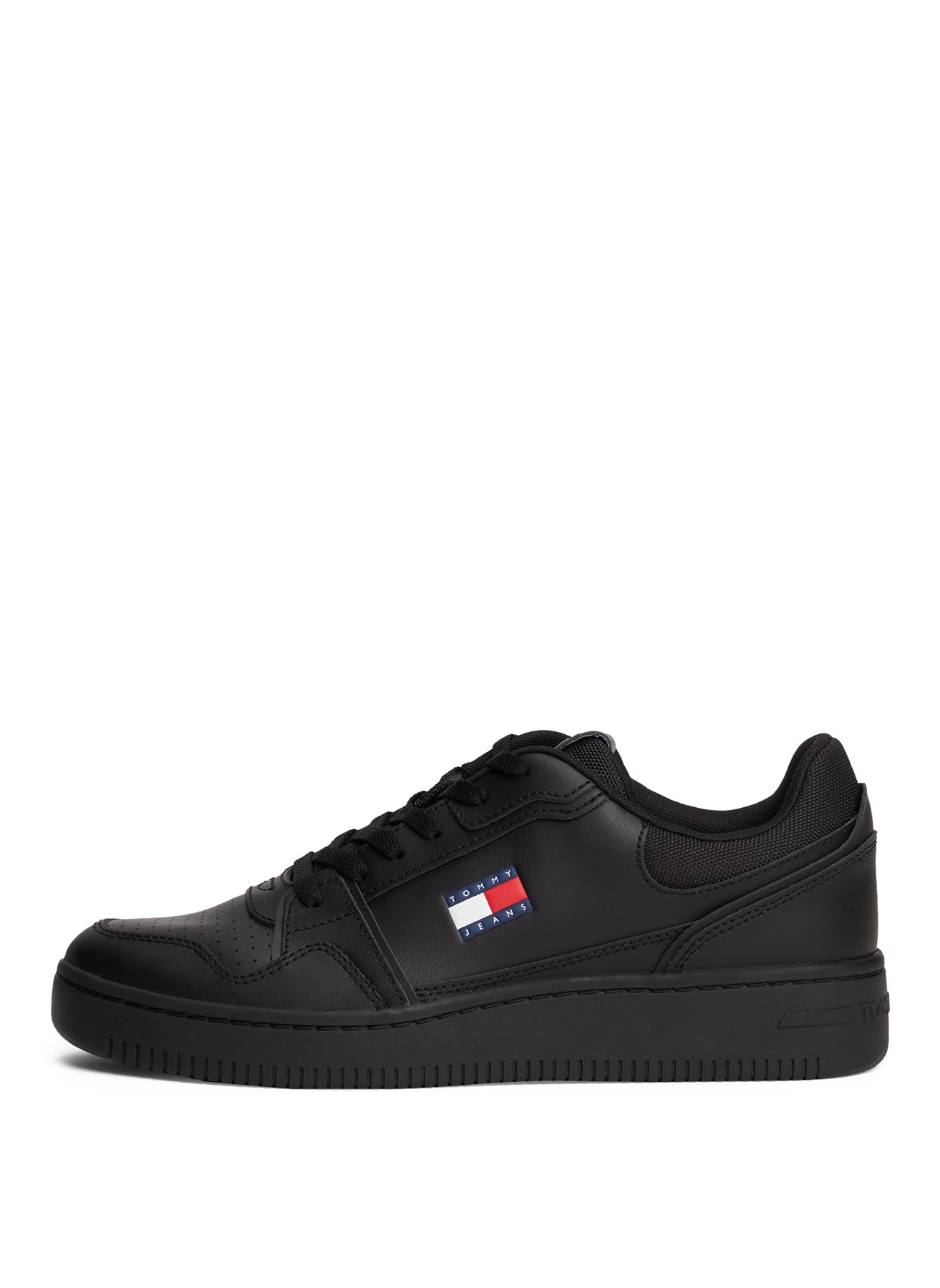 Tommy Jeans Uomo Sneakers con Suola Preformata Tjm Retro Basket Profilo Basso, Nero (Black), 44