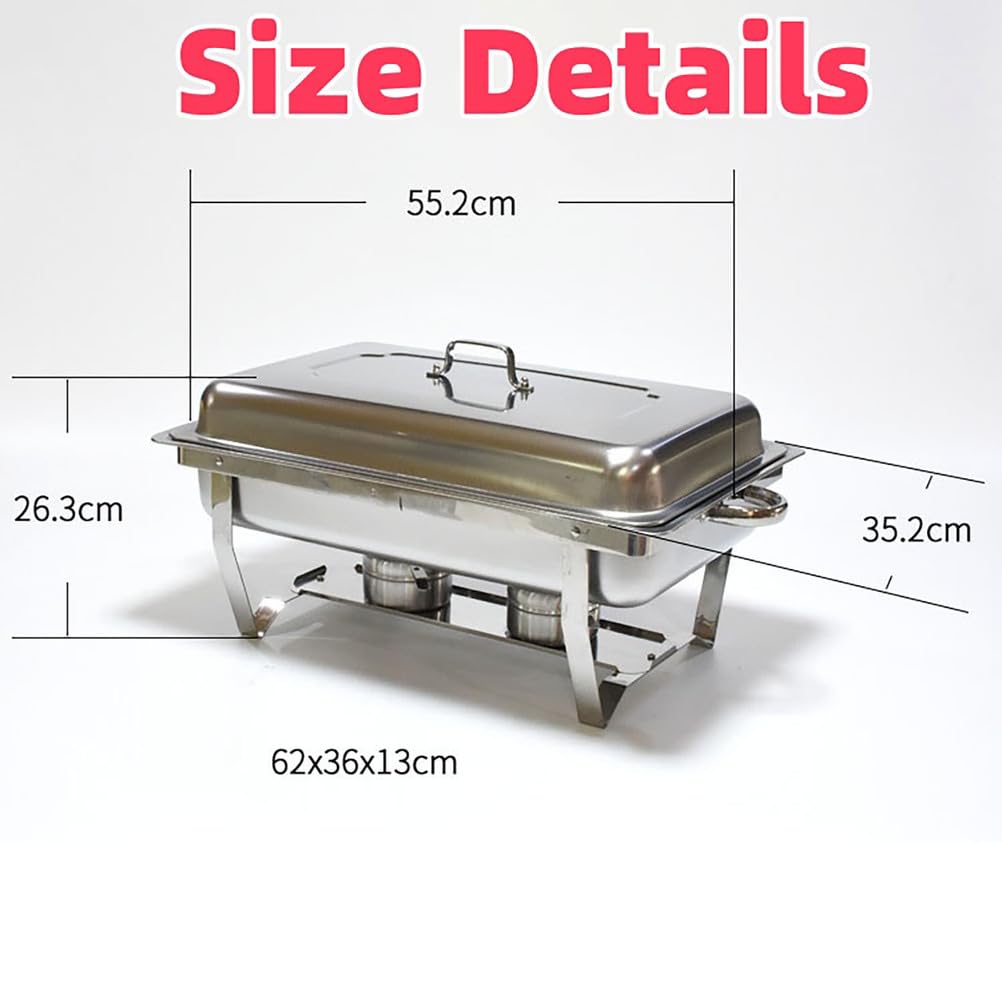 Juego de platos rectangulares de acero inoxidable, calentador de catering para bodas, fiestas, banquetes, eventos