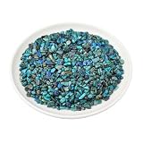 Erliway 7-9mm Natural Chrysocolla Crystal Chips, 100g Polished Healing Crystal Chip Crushed Tumbled Stones for Vase Filler, Aquarium Gravel, Reiki Healing, Meditation, Home Decor and DIY Jewelry Craft