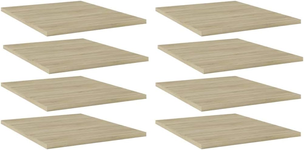 vidaXL | Sonoma Oak Bookshelf Boards 8 pcs | Engineered Wood | Easy to Install and Clean | Modern Style | Extra Storage Options | Dimensions: 15.7" x 19.7" x 0.6"