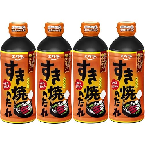 【4本】エバラ すき焼きのたれ マイルド (500ml) 肉料理 調味料 本醸造醤油 砂糖 鰹節の旨味 本みりん仕立て まろやか コクと甘味のある味わい 煮付け 肉じゃが お鍋 炒め物 煮物 アレンジ 簡単調理 和風 家庭の味 常備