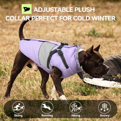 Image of Small Dog Coat with Harness Built in Warm Dog Winter Jacket