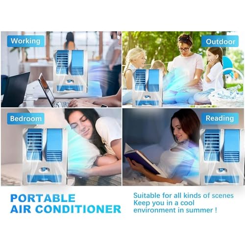 Image of Normalee Mini USB Fragrance Air Conditioner Cooling Fan with Humidifier & Ice Cooling | Portable Personal Air Cooler with Adjustable Speed for Desk, Bedroom & Travel (1 Pc, Color May Vary)