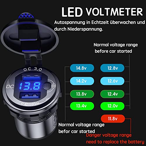 Kfz-Ladegerät 12V USB Steckdose für Auto und Motorrad