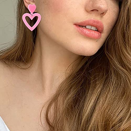Pink Heart Earrings For Girls Pink Hearts Drop Dangling Earrings For Women Love Heart Earrings #TOP1