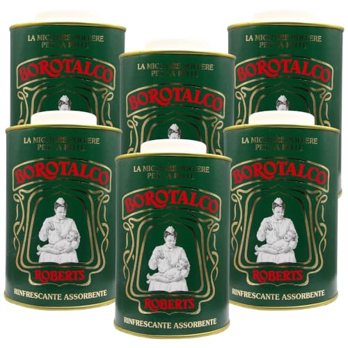 Talco In Barattolo, Talco in Polvere Multiuso Assorbente e Rinfrescante, Per Una Pelle Vellutata. Adatto Per Uomo, Donna e Bambini 500g (6 Barattoli)