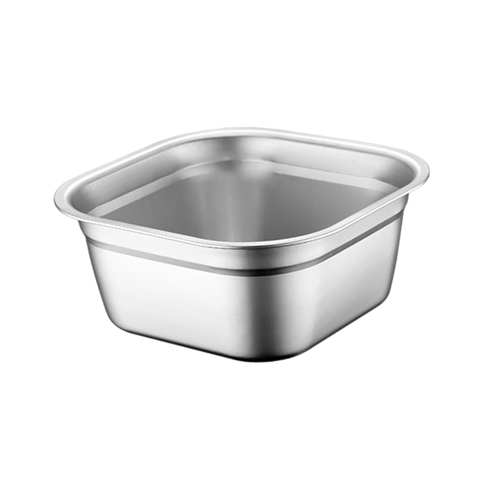 Qlecxzi Revolutionary Square Basin Stainless Steel Cereal Bowl Buffet Ensures Versatility In Cooking Washing Mixing Various Foods Dish Pan Mixing Bowl Washing
