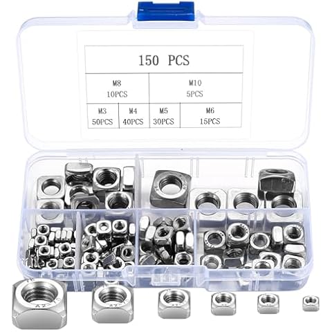 BJBJJIU Stainless Steel Square Nut Set Cover