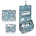 Hanging Toiletry Kit Clear Travel BAG Cosmetic Carry Case Toiletry (Flower in Sky Blue)