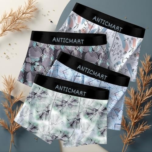 Image of Men's Airsoft Anti-Bacterial Trunks (Pack of 4) | Breathable Nylon | Sweat-Wicking Comfort | Everyday Regular Fit