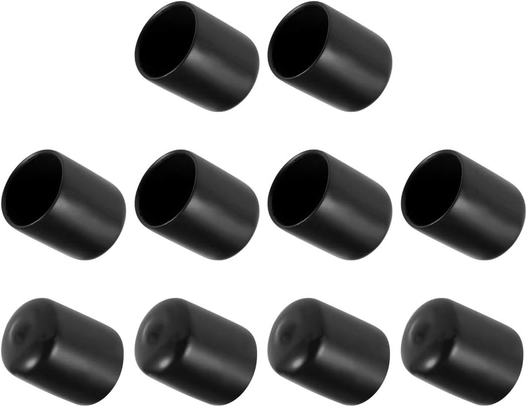 MACHSWON 20 mm rubberen eindkappen vinyl ronde eindkappen afdekking einde veiligheidsafdekking, zwart, 10 stuks