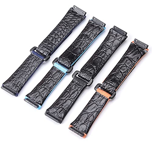 Bracelet de remplacement en toile de nylon tissée Bracelet de montre de rechange en cuir et toile de nylon multicolore for hommes, 25 mm