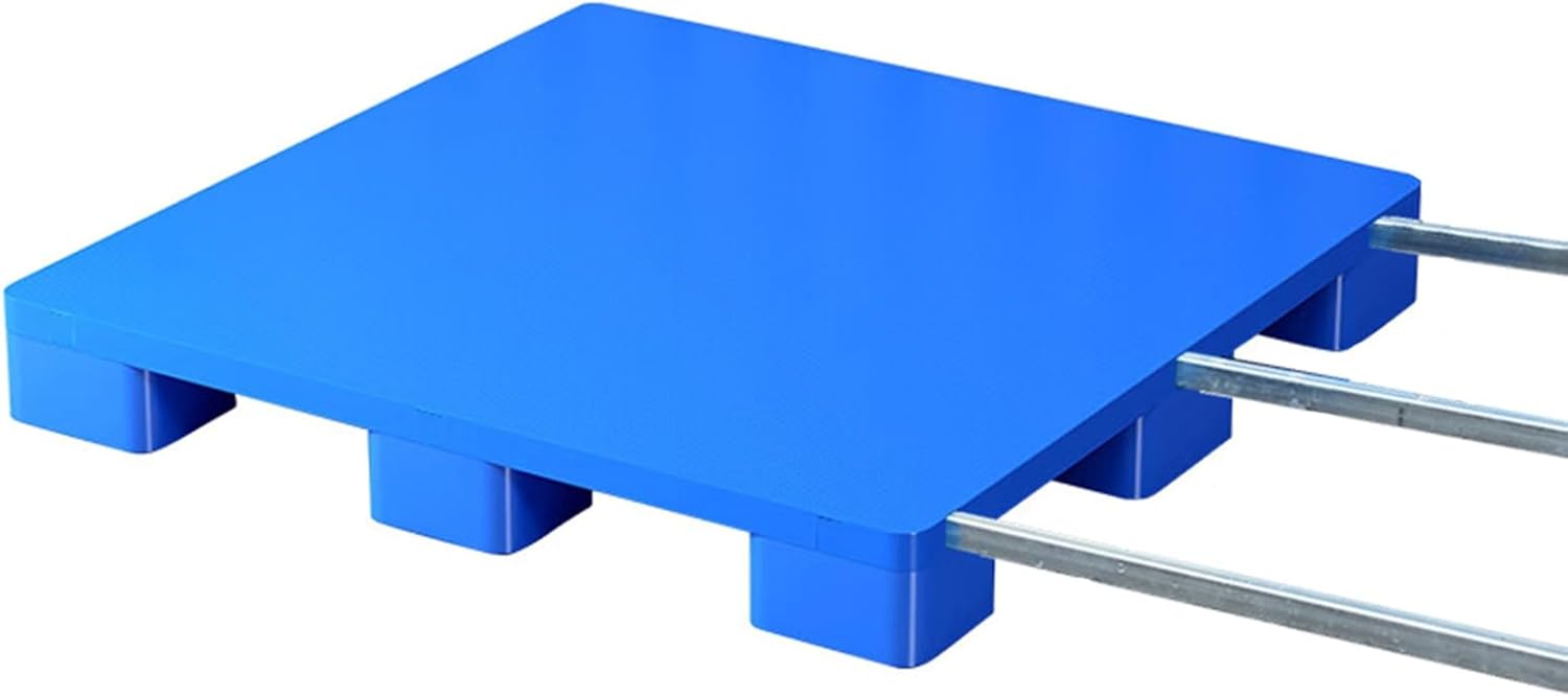 Blue Plastic Pallets - Durable Polyethylene Shipping Pallet, Anti-Slip, Wear-Resistant Dunnage Rack for Indoor/Outdoor Use in Supermarkets, Warehouses, Offices, Laboratories - Waterproof Grid Pads