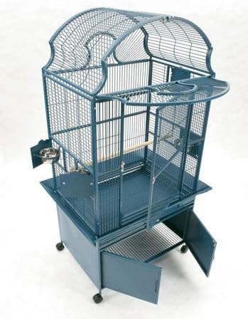 Koa Kave Fantop Bird Cage with Storage Shelf - 32" x 23" x 64" - Platinum