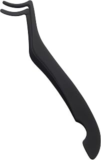 Lash Tweezers for False Eyelash Professional Lash Applicator Tool with Crescent Curved Tip & Dovetail End Ergonomic Stainless Steel Lash Extension Tweezers Salon and Daily Makeup (Black)