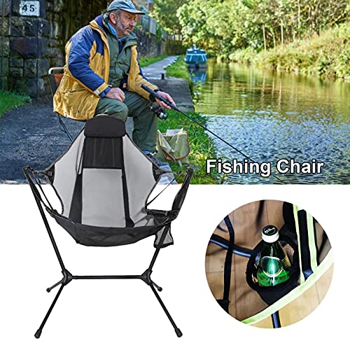 Xiaoyaoyou Cadeira dobrável para uso ao ar livre, dobrável, leve, com design de balanço suspenso, co