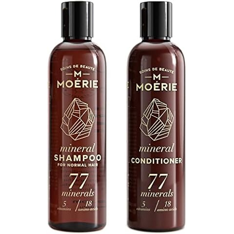 Moerie Mineral Shampoo & Hair Conditioner Set - For Longer, Thicker, Fuller Hair - Vegan Hair Products - Paraben Free Hair Products - All Hair Types - Reverse Hair Loss - 2 x 8.5 fl oz (251ml) Cover