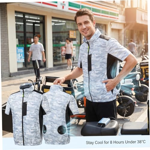 Gilet de refroidissement camouflage pour travail en extérieur avec ventilateur 3 vitesses