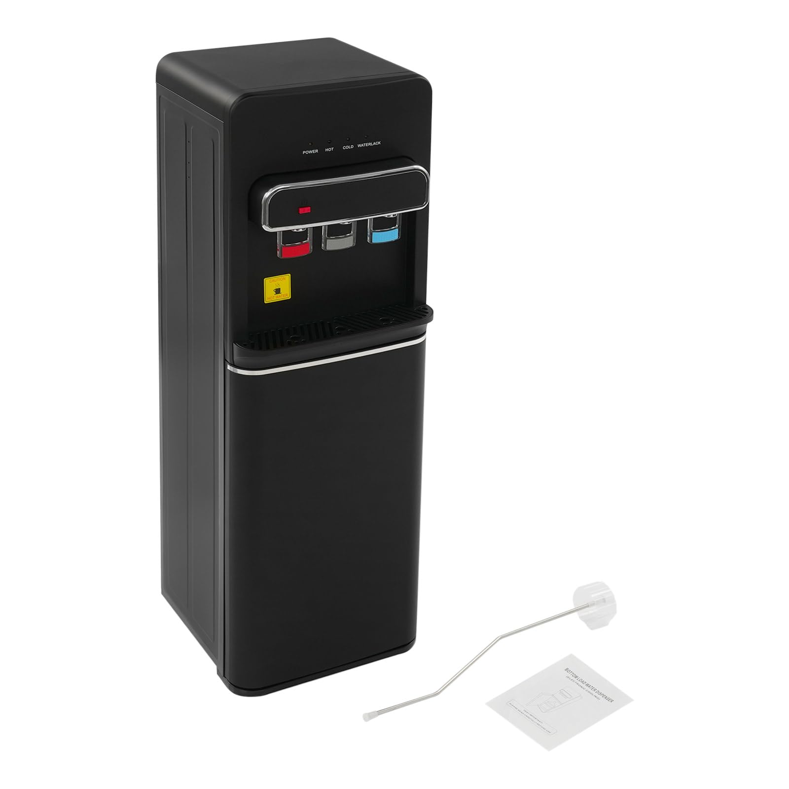 Fontaine à Eau Chargement Inférieur 3 Températures, Distributeur d'eau Chaude 550W et Froide 75W, Fontaine Eau Chaude Froide avec Verrouillage de Sécurité, pour Bonbonne 5 Gallons, Maison Bureau Noir