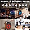 JYX Karaoke Machine with 2 Wireless Microphones, Bluetooth Speaker with Bass/Treble/Echo Adjustment & LED Light, Support USB, SD Card, AUX, TWS, FM, REC, Supply for Party/Adults (Wood) #4