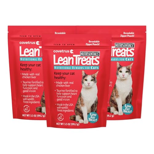 Covetrus Nutrisential Lean Treats for Cats - Soft Cat Treat for Small, Medium, Large Cats - Nutritional Low Fat Bite Size Feline Treat - Chicken Flavor - 3 Pack - 3.5oz