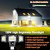 kelinvmi 120W LED Flood Lights Outdoor with Motion Sensor, 12000LM 4500K Daylight, IP66 Waterproof Dusk to Dawn Outdoor Security Lights for Garage, Yard, Outside