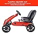 GLACER Kids Go Kart, 4 Wheels Outdoor Racer Toy Car for Kids, Pedal Powered Ride On Car w/Adjustable Seat, EVA Rubber Tires, Ideal for Boys Girls (Red)