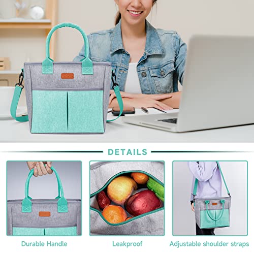 Fithome Insulated Reusable Lunch Bag For Women/Men, Adult Thermal Tote Lunch Bag With Adjustable Crossbody Strap, Portable Leakproof Cooler Bags For Work/Picnic/Travel #TOP3