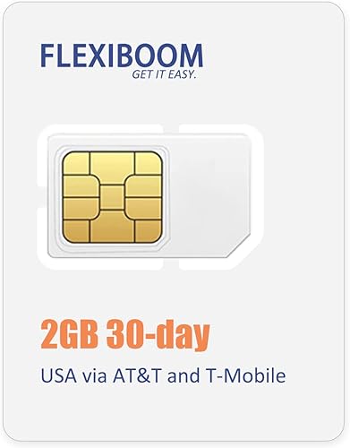 Tarjeta SIM de datos 4G LTE prepagada - 2GB 30day - Estados Unidos a través de AT&T y red T-Mobile para cámaras solares de seguridad y rastro de