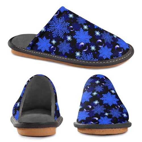 Slippers for Women Snowflakes Bubbles Glitter Pattern Soft Winter Warm Shoes Indoor Outdoor Non-Slip House Travel Slippers4