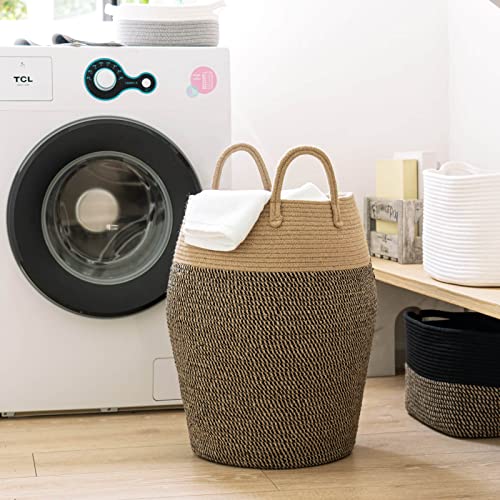 Goodpick Tall Wicker Laundry Basket With Handles, Farmhouse Laundry Hamper For Bedroom, Living Room, Bathroom, Narrow Laundry Hamper For Dirty Clothes, Blankets, Towels, 12.59 X 20.86 Inches #TOP1